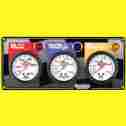 61-6011 Quickcar Triple Gauge Panel Oil Pressure Temp Water Warning Light