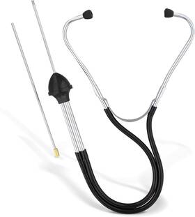 3729 Abn Mechanics 2 Piece Automotive Stethoscope Kit - Car Diagnostic Tool Black