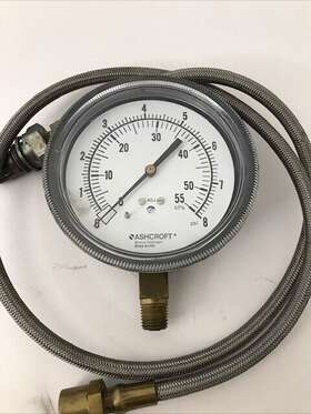 7215 Ashcroft Exhaust Back Pressure Tester Guage And Line Vintage