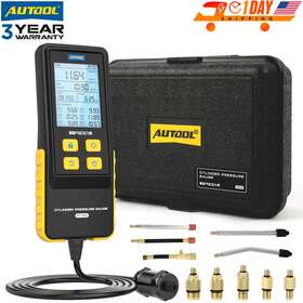 Mmt608 Autool Digital Car Cylinder Pressure Gauge 29.4bar Temp. Tester With Adapter