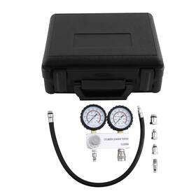 Eqs8lf Bfo Black Dual Gauges Thread Adapters Cylinder Leakage Tester Kit