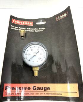 Craftsman 42-2768 Vintage Pressure Gauge For Jet Or Submersible Pumps