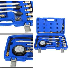 Zk6013 Dromedary 11 Pcs Cylinder Compression Tester Gas Engine Gauge Kit Tool Motorcycle Auto Car