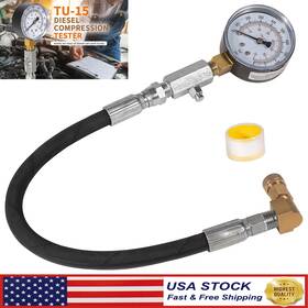 Egqp1331 Eg-auto Tu-15 Diesel Compression Tester Fuel Pressure Test Tool Gauge 0-1000 Psi 2 1/4