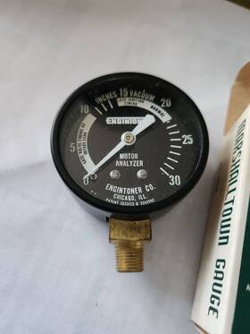 Ec-324 Engintoner Co Vintage Automotive Engine Vacuum Analyzer Gauge Marshalltown #ec-324 Nos 2 Inch