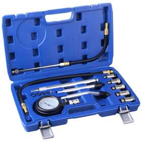 Hu-1181 Huliou 11 Pcs Cylinder Compression Tester Gas Engine Gauge Kit Tool Auto Car Motorcycle