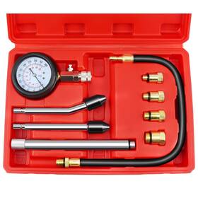Jifetor 690770904327 Engine Compression Tester Gauge Kit Cylinder Test Pressure Gage Tool 9pcs Set Wi