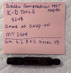 M3564 Kd Tools 3248 Diesel Compression Adapter K-d Like Snap-on For Gm 6.2l And 6.5l V8