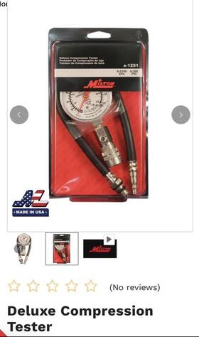 Mils-1251 Milton Deluxe Compression Tester Engine Cylinder Gauge Kit