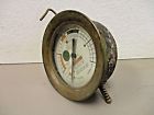 Motochek Vintage Vacuum Gauge Glass Face Brass Bezel Steel Case