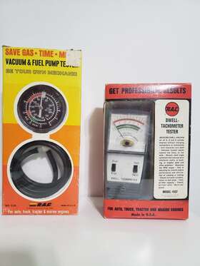 Rrc Automotive 536 557 Vintage Rac Dwell And Tachometer/ Vacuum Fuel Pump Pressure Tester. New