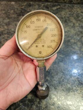 24502-1 Schauer Vintage Compression Tester U.s. Gauge 0-300 Psi