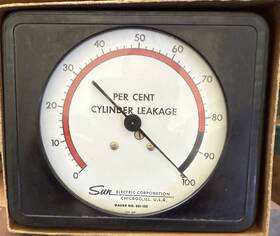 331-105 Sun Electric Vintage Cylinder Leakage Tester Gauge Nos