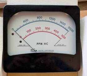 759-105 Sun Electric Vintage Infrared Ppm Hc Exhaust Gas Analyzer Meter Nos In Box Gauge