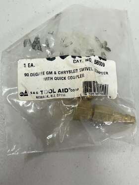 58009 Tool Aid - 90 Degree Gm And Chrysler Brass Swivel Adapter With Quick Coupler