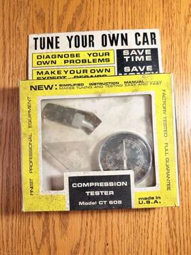 True Test Ct-605 Vintage Compression Tester Ct605 Tune Up Tool Usa 1960s Auto Gauge