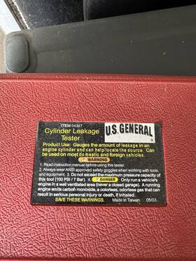 04347 U.s. General Cylinder Leakage Tester