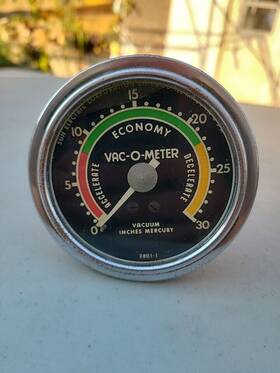 2801-1 Vac-o-meter Vintage 3 Inch Driving Gage Vacuum Gauge #