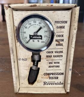 Wards Riverside 61-9627 Vintage Montgomery Ward Compression Tester With Box And Manual Usa