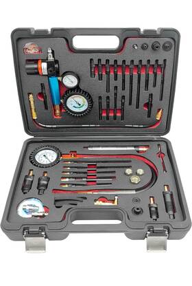 Zkt-comp-46 Zktool 46pcs Compression And Leakage Test Kit Petrol Diesel Dual Gauge 0-725 Psi