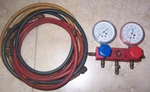Euc Snap-on Tools A/c Refrigerant Dual Manifold Gauges R12/ R22 R502 W/ Hoses. Fixed Price $99.99.