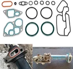 Oil Cooler Mounting Gasket Kit Fit For Navistar & International 1993-1997 DT466E. Fixed Price $32.25.