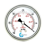 2" Vacuum Gauge, Stainless Steel Case, Liquid Filled, Back Mnt, -30 HG/0 Psi. Fixed Price $11.95.