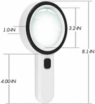 30X Jumbo Handheld Magnifying Glass W/ 12 Bright Led Light Magnifier Illuminated. Fixed Price $5.29.
