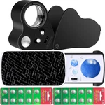 2 Pack Jewelers Loupe Magnifier W/ Light 30X 60X 90X & Backup Batteries. Fixed Price $6.99.
