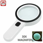30X Jumbo Handheld Magnifying Glass W/ 12 Bright Led Light Illuminated Magnifier. Fixed Price $11.68.