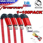 Heavy Duty Micro Usb Fast Charger Data Cable Cord For Samsung Lot Android Htc Lg. Fixed Price $260.00.