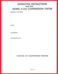 Operating Instructions For The Allen Electric Model E-340 Compression Tester. Fixed Price $17.50.