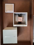 Michael Kors MK2611 Rose Gold Crystal Bezel Women Watch Black Leather Strap. Fixed Price $95.00.