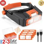 Headband Magnifier With Light Jeweler Magnifying Glass Loupe Optivisor New. Fixed Price $35.99.