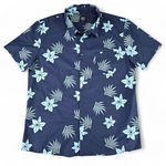 Original Deluxe Supply Mens 2XL Hawaiian Button Shirt Floral Blue Pocket. Fixed Price $12.79.