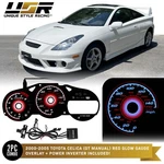 Red Glow Gauge Black Overlay For 00-05 Toyota Celica Gt/mt Instrument Cluster. Fixed Price $54.95.