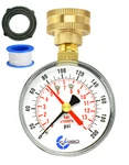 Carbo Instruments 2-1/2" Water Pressure Test Gauge 200 Psi, 3/4" Female Hose. Fixed Price $10.95.