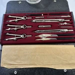 Vintage Montgomery Ward Drafting Compass Set Drawing Instruments W/ Case. Fixed Price $18.95.