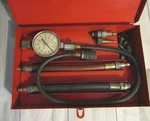 Vintage Snap-on Tools Compression Gauge W/red Metal Case KRA-124. Fixed Price $65.00.