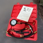 100PSI Auto Gasoline Fuel Injection Pressure Tester Gauge System Pump Kit. Fixed Price $36.99.