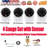 4 Gauge Set 52MM Fuel Level/oil Pressure/water Temp/volt With Sensor. Fixed Price $74.42.