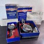 Vintage Allstate Compression Tester 2119 + Heavy Duty Vacuum Gauge 8989. Fixed Price $29.99.