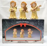 3 Resin Cherubs Playing Instruments 4 1/2" Figurines Montgomery Ward. Fixed Price $26.34.