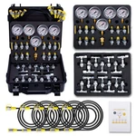 60MPA Hydraulic Pressure Test Set 5 Gauges 13 Couplings 14 Tee Connectors Hose. Fixed Price $148.00.
